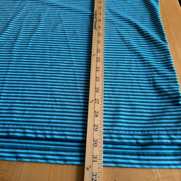 Peter Millar Summer Comfort Golf Polo Blue Stripe Kinloch Logo Men's Large - Picture 7 of 9